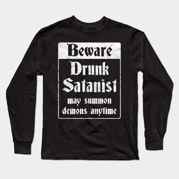 Funny Satanist Design Distressed Gift Long Sleeve T-Shirt by Dr_Squirrel